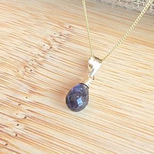 Iolite Necklace Crystal Gemstone Jewelry